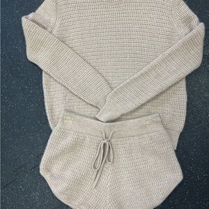 MADELEINE THOMPSON Beige 100% cashmere sweater set